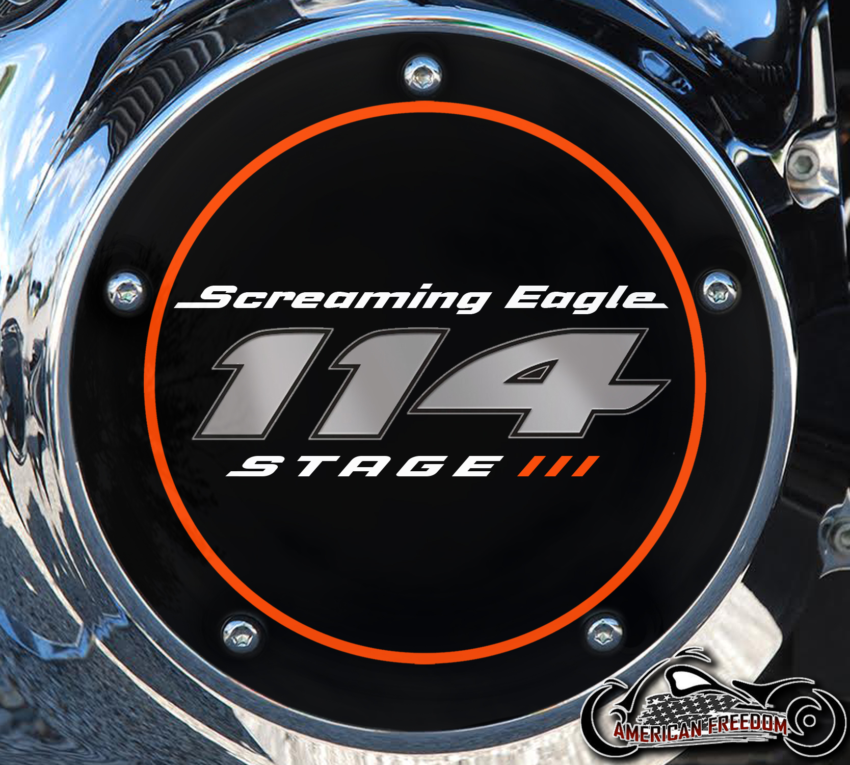 Screaming Eagle Stage III 114 DERBY COVER ORANGE